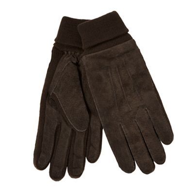 The Collection Brown suede gloves